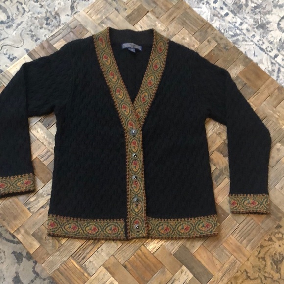 Herman Geist Vintage Cable Knit Wool Cardigan - Picture 2 of 13